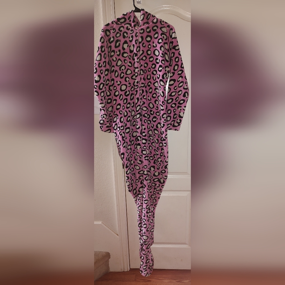 Pink Leopard Print Adult Onesie
